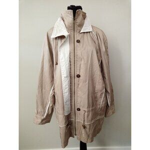 Vintage Women's Climate Zone Tan White Windbreaker Jacket Size Medium